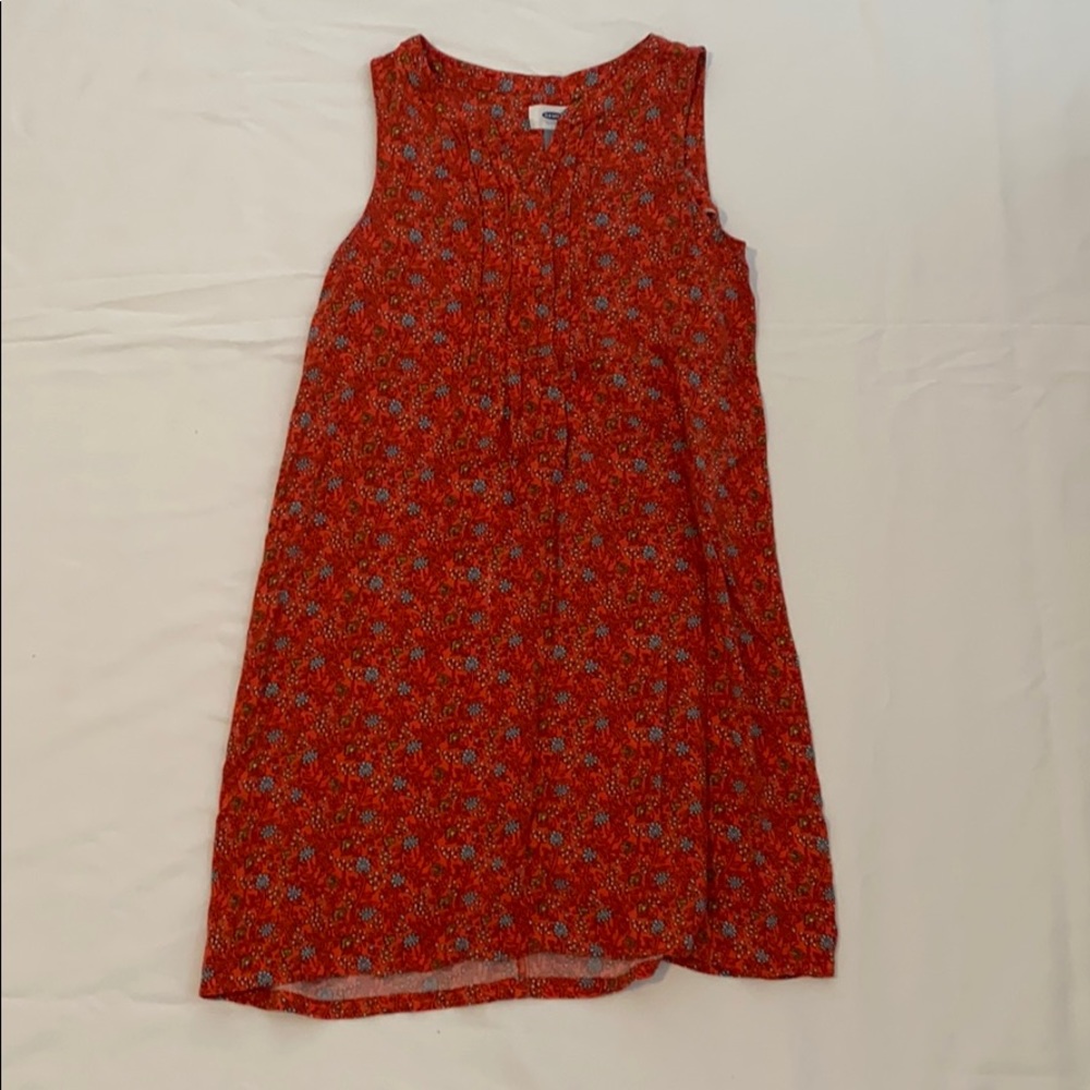 sleeveless blood orange dress
